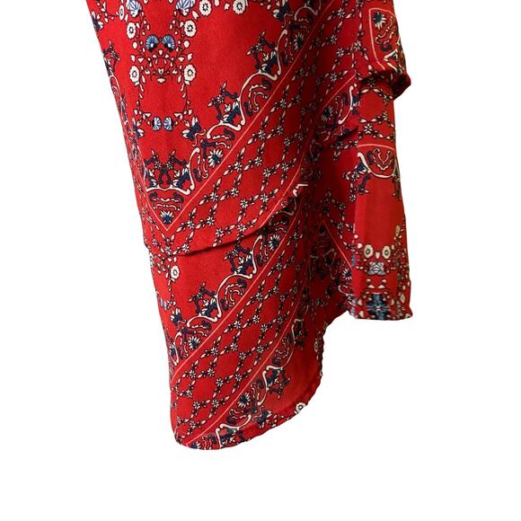 Altr'd State Red Bandana Print Cropped Bell Sleeve Top Fourth of July Sz S (2534 - Picture 3 of 7